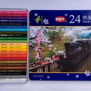 利百代 CC-087 阿里山蒸汽火車 抗菌色鉛筆 (鐵盒) (24色)